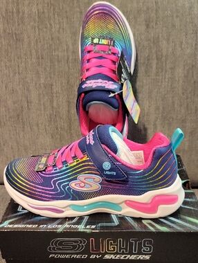 Skechers Kids' Light-Up Sneakers - Navy, Pink, Teal, Rainbow